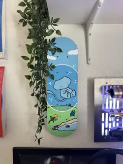Pokemon Mew Ex 232/091 SIR (“Bubble Mew”) custom painted skateboard - Image 1