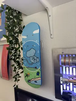 Pokemon Mew Ex 232/091 SIR (“Bubble Mew”) custom painted skateboard - Image 4