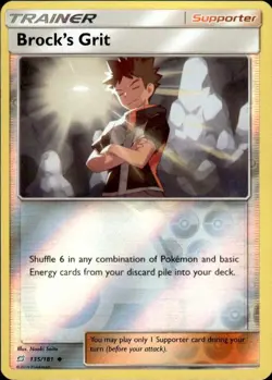 Pokemon Reverse Holo Brock's Grit SM - Team Up 135/181 LP - Image 1