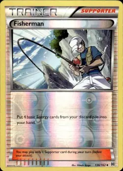 Pokemon Reverse Holo Fisherman XY - BREAKthrough 136/162 LP - Image 1