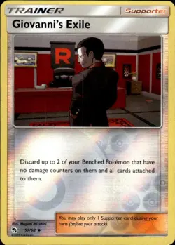 Pokemon Reverse Holo Giovanni's Exile Hidden Fates 57/68 LP - Image 1