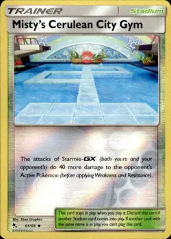 Pokemon Reverse Holo Misty's Cerulean City Gym Hidden Fates 61/68 LP - Image 1
