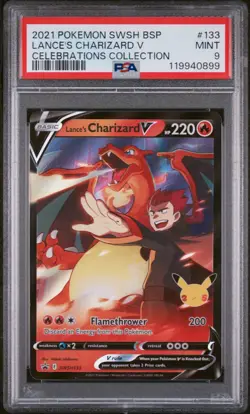 Lance's Charizard V SWSH133 Celebrations Collection 2021 Pokemon TCG PSA 9 - Image 1