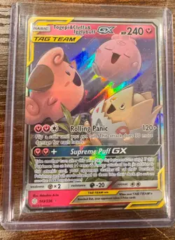Pokemon Togepi & Cleffa & Igglybuff GX 143/236 SM Cosmic Eclipse Holo Ultra Rare - Image 1