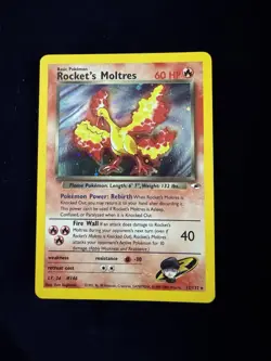 Rocket's Moltres 012/132 Gym Heroes Holo Rare Pokemon Card Excellent! - Image 1