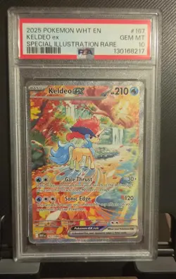 2025 Pokemon White Flare Keldeo EX 167 Special Illustration Rare PSA 10 - Image 1
