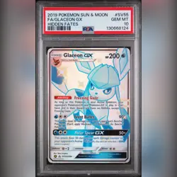 PSA 10 Glaceon GX SV55/SV94 Hidden Fates Sun & Moon 2019 Pokemon Card - Image 1