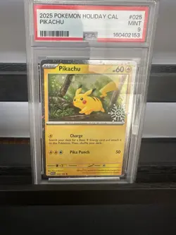 Pikachu - (Holiday Calendar) 025/165 Miscellaneous Cards & Products Holo - Image 1