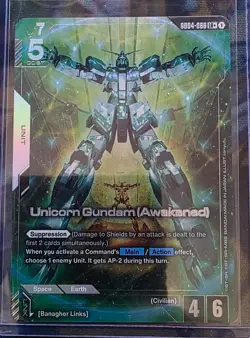 Gundam Card Game Unicorn Gundam (Awakened) GD04-066 LR+ Mint - Image 1