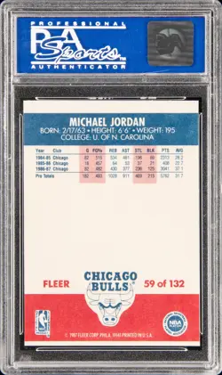 1987 FLEER #59 MICHAEL JORDAN PSA 9 OC - Image 2
