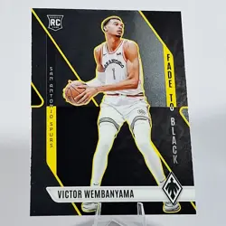 2023-24 Panini Phoenix Victor Wembanyama Rookie Card Fade To Black Insert Spurs! - Image 1