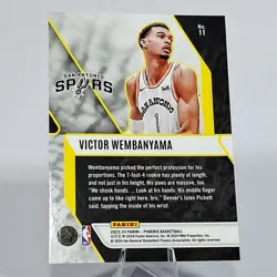 2023-24 Panini Phoenix Victor Wembanyama Rookie Card Fade To Black Insert Spurs! - Image 2