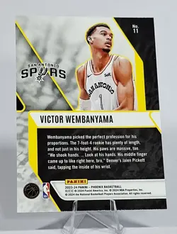 2023-24 Panini Phoenix Victor Wembanyama Rookie Card Fade To Black Insert Spurs! - Image 4
