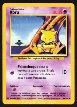 ABRA 43/102 BASE SET CROMO POKEMON EDICION 1999 TCG ESPANOL - Image 1