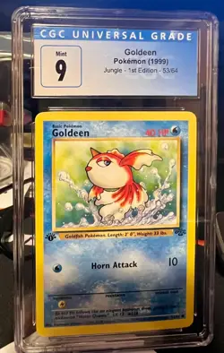 1999 Pokemon Jungle 1st Edition Goldeen 53/64 CGC 9 Mint - Image 1