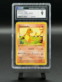 1999 POKEMON CHARMANDER 1ST EDITION SHADOWLESS BASE SET #49 - CGC 9 MINT - Image 1