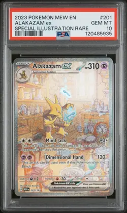 2023 POKEMON MEW EN-151 SPECIAL ILLUSTRATION RARE #201 ALAKAZAM EX PSA 10 - Image 1
