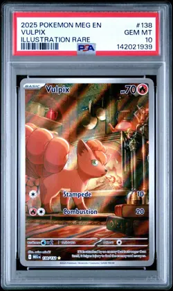 2025 POKEMON MEG EN-MEGA EVOLUTION ILLUSTRATION RARE #138 VULPIX PSA 10 - Image 1