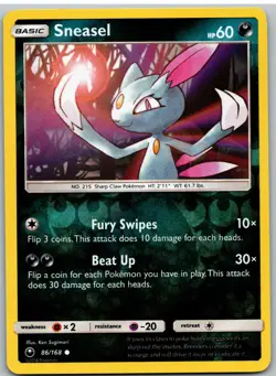 Sneasel 86/168 Common Celestial Storm Pokemon Reverse Holo - Image 1