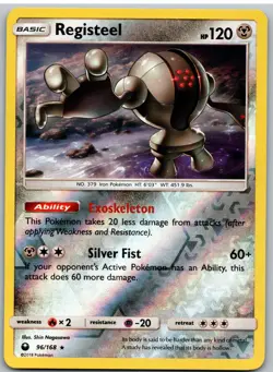 Registeel 96/168 Rare Celestial Storm Pokemon Reverse Holo - Image 1