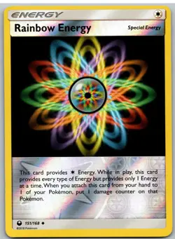 Rainbow Energy 151/168 Uncommon Celestial Storm Pokemon Reverse Holo - Image 1