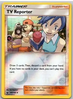TV Reporter 149/168 Uncommon Celestial Storm Pokemon Reverse Holo - Image 1