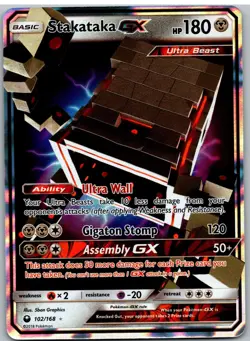 Stakataka GX 102/168 Holo GX Rare Celestial Storm Pokemon - Image 1