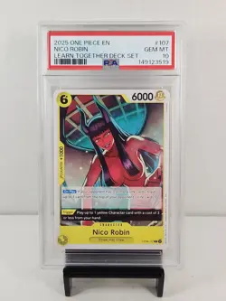 2025 One Piece EN 107 Nico Robin Learn Together Deck Set OP09-107 PSA 10 POP 2 - Image 1