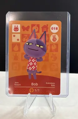 #018 BOB - Animal Crossing Amiibo Card - Authentic Series 1 NM - Image 3