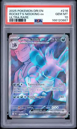 Team Rockets Nidoking Ex 216/182 Ultra Rare Pokemon Card PSA 10 GEM MINT - Image 1