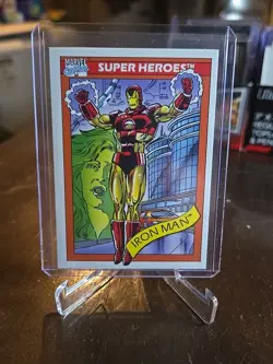 1990 MARVEL COMICS CARD SUPER HEROES IRON MAN #42 - Image 1