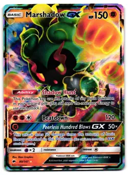 Marshadow GX 80/147 - Burning Shadows Rare GX Pokemon TCG Holo - M/LP Card - Image 1