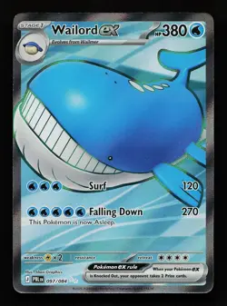 Wailord ex 097/084 Holo Ultra Rare Pitch Black Pokemon Card - Image 1