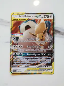 Eevee & Snorlax GX 166/SM-P Pokemon Card Indonesia Promo Indomaret MINT - Image 2