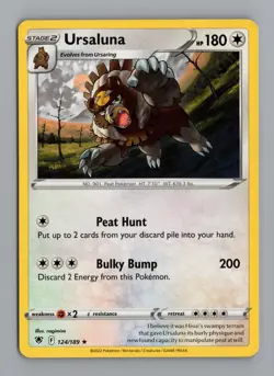 2022 Pokemon Astral Radiance Ursaluna Rare #124/189 NM - Image 1