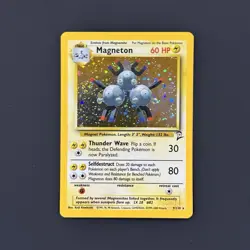 2000 Pokemon MAGNETON Base Set 2 HOLO Foil Rare Card 9/130 WotC SWIRL 🌀 NM - Image 1