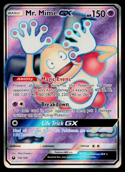 Mr. Mime GX 156/168 Ultra Rare Celestial Storm Pokemon Lightly Played - Image 1