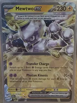 Pokemon TCG Mewtwo ex 058/182 Paradox Rift Holo DR Tera - Image 1