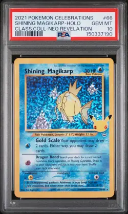 PSA 10 Shining Magikarp #66 Pokemon Celebrations Classic Coll 250001 - Image 1