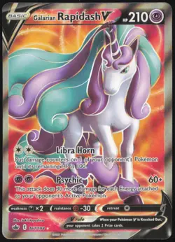 GALARIAN RAPIDASH V 167/198 ULTRA RARE CHILLING REIGN POKEMON HOLO NEAR MINT - Image 1