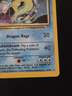 Pokemon TCG Gyrados Base Set 6/102 Holo Rare Vintage Wotc Nm- - Image 5