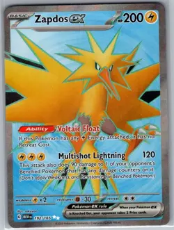 Zapdos ex - 192/165 SV: Scarlet & Violet 151 - Pokemon Card - NM - Image 1