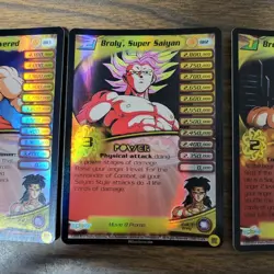 DBZ Dragon Ball Z Broly BR 1, 2, 3 - Gold Foil Set of 3 Cards Limited Movie 8 - Image 3