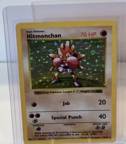 Pokemon TCG Hitmonchan Holo Rare Shadowless Base Set 7/102 - Image 1