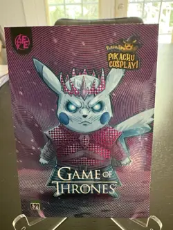 Pokemon Pikachu Cosplay! Pikachu Game of Thrones E21 Holiday Foil Card EN - Image 1