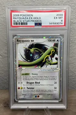 2006 Pokemon Rayquaza Nintendo Ex Collector’s Tin Holo Black Star Promo 039 PSA6 - Image 1
