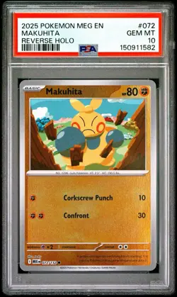 Pokemon TCG Makuhita 072/132 PSA 10 Pop 1 - Image 1