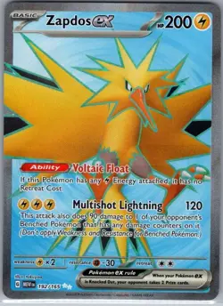 Zapdos ex 192/165 SV: Scarlet & Violet 151 - Pokemon Card - NM - Image 1