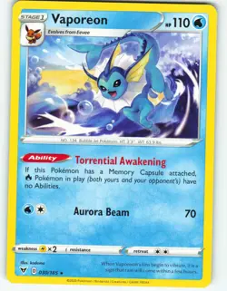 Vaporeon - 30/185 Vivid Voltage - Pokemon TCG - 2020 - Image 1