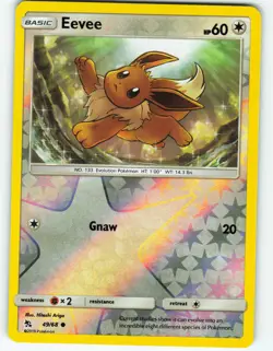 Eevee - Reverse Holo - 49/68 Hidden Fates - Pokemon TCG - 2019 - Image 1